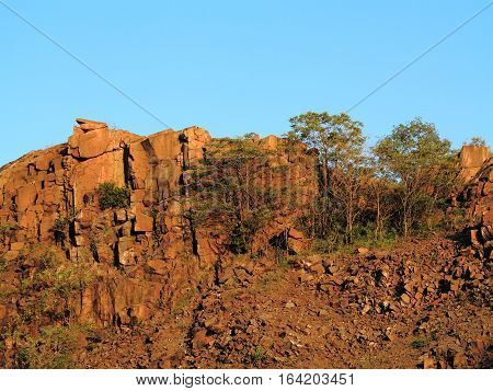 Mountain Rock Formation - Famous Snake Hill mountain top rocky formation at Laurel Park in Secaucus, New Jersey.
