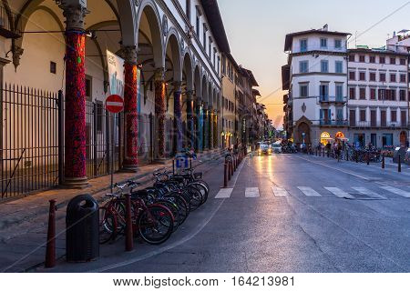 Street Scene In The Old Town Of Florence