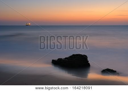 Mediterranean coast in southern Israel near the city of Ashkelon