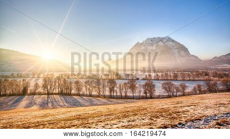 Grimming mountain in the Ennstal in Styria Austria