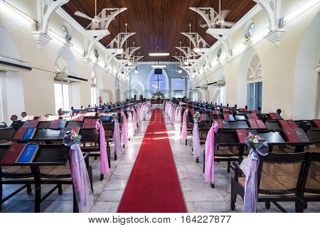 Georgetown, Penang - November 19, 2016 : Penang Wesley Methodist Church is one of the oldest churches in the country. 
It has been around for more than a century which possibly dates back to 1891.