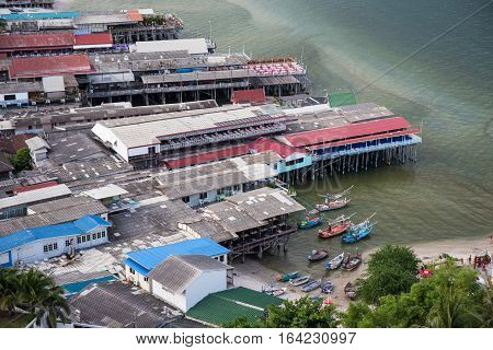 Hua Hin Thailand-October 82016:Port and old city area of Hua Hin Thailand in rainny season.Hua Hin is one of the best popular city for tourist