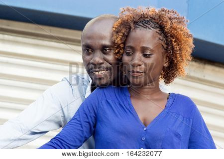 This young tigh couple seems in perfect agreement .