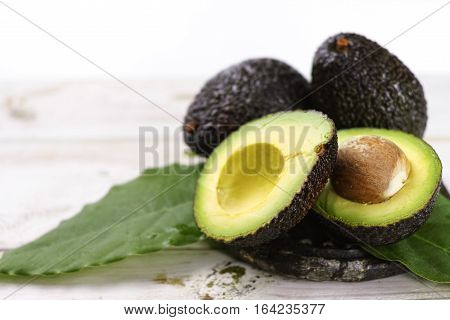 Green ripe avocado from organic avocado plantation - healthy food