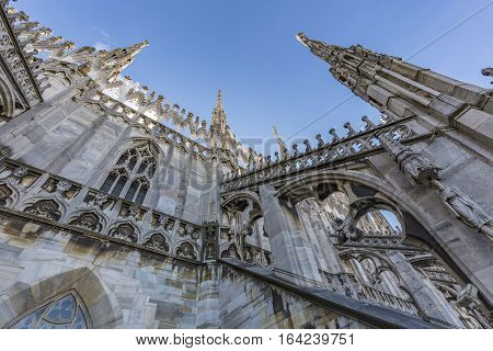 Milan Duomo Under Blue Sky