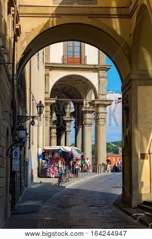Archway Near Ponte Vecchio In Florene, Italy