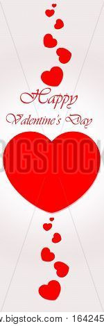 Banner design work consisting of hearts flying for the day of love