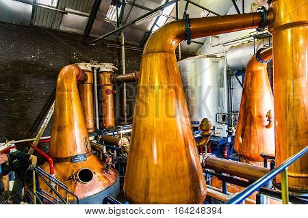 Blacford, Perthshire, Scotland, Uk, September 16, 2016 Machinery Of Tullibardine Whiskey Distillery