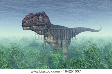 Computer generated 3D illustration with the dinosaur Mapusaurus