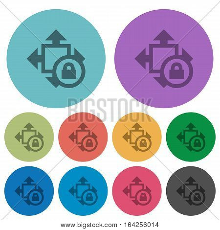 Size lock darker flat icons on color round background