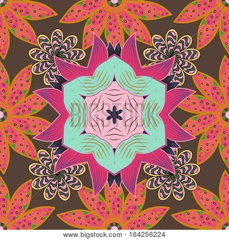 Mandalas Background. Colorful Elements. Vector Illustration Texture.