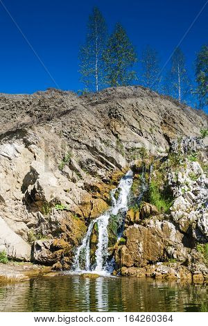 Belovsky waterfall is a natural attraction. The village of Belovo Iskitim district Novosibirsk oblast Russia