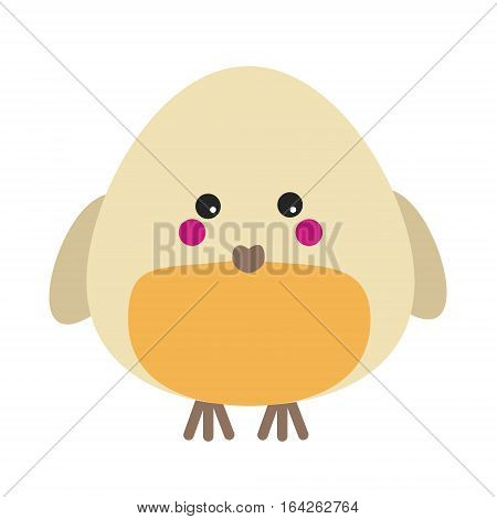 Cute kawaii robin character. Children style vector illustration. Sticker design element for kids books