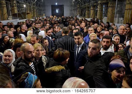 Bethlehem, Palestine. January 7Th 2017: Orthodox Christmas Midnight Mass At The Church Of Nativity I