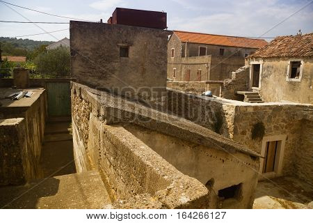 Historical buildings in village Nevidane Croatia Europe
