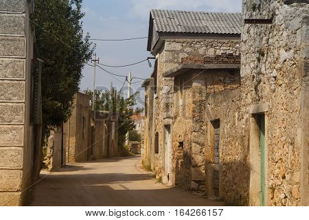 Medieval lane in village Nevidane Croatia Europe history