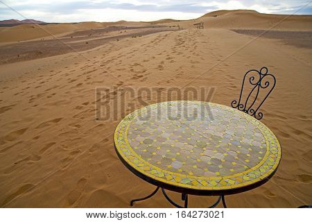 Table And Seat Yellow Sand