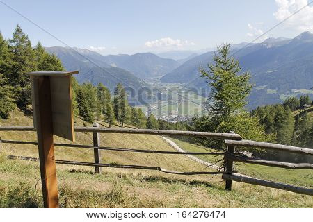 view of the  Valley Isarco in south Tyrol in Italy