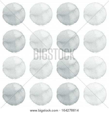 Watercolor Hand Painted Circle Shape Design Elements. Grey Banners Set.