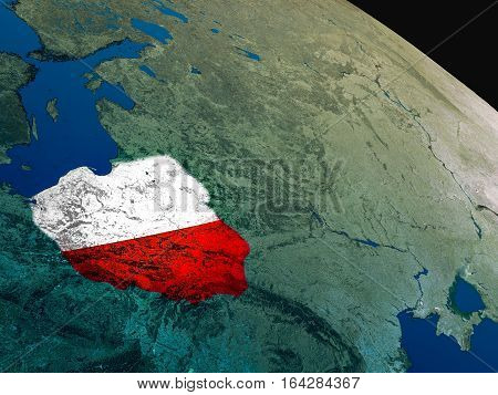 Flag Of Poland From Space