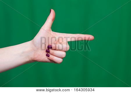 Hand Female Fingers Indicates