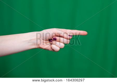 Hand Female Fingers Indicates