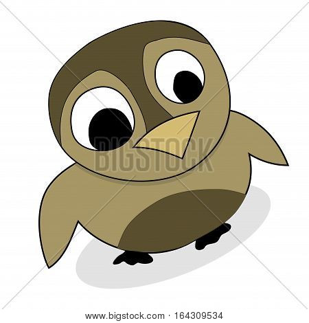 Owlet cute animal vector. Baby owl adorable. chick owl isolated illustration