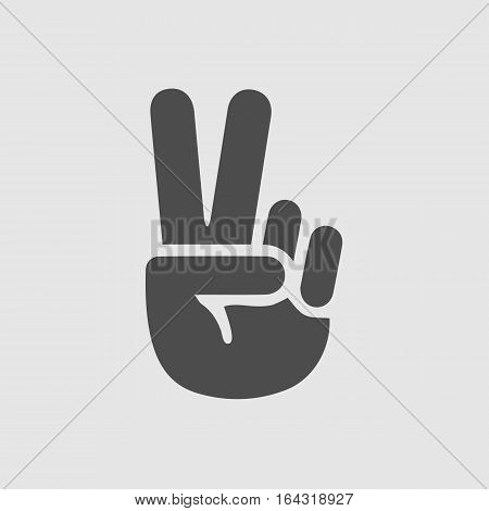 Victory isolated simple vector icon eps 10. V symbol.