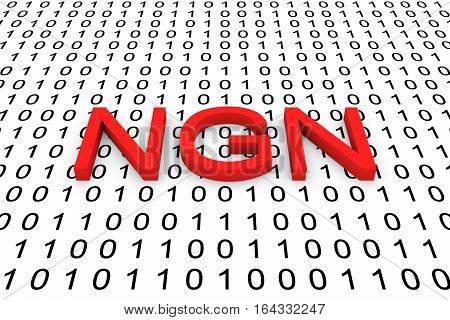 NGN in the form of binary code, 3D illustration