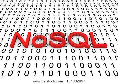NoSQL in the form of binary code, 3D illustration