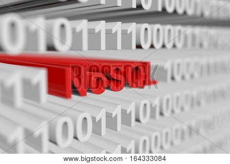 NoSQL in the form of a binary code with blurred background 3D illustration