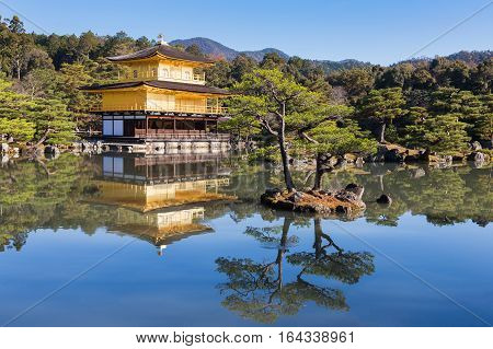 Kinkakuji Temple (The Golden Pavilion) in Kyoto Japan The most famous and traveller destination temple in Kyoto.