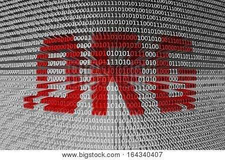 ORG is presented in the form of binary code 3d illustration