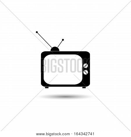 Old TV vector icon symbol logo image