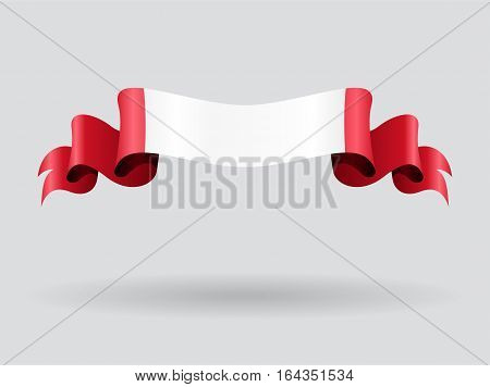 Peruvian flag wavy abstract background. Vector illustration.