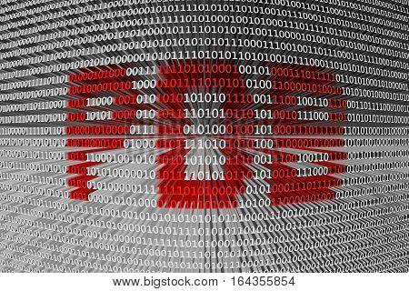 PDB in the form of binary code, 3D illustration