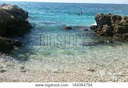 A wonderful detail of a Valona beach in south Albania