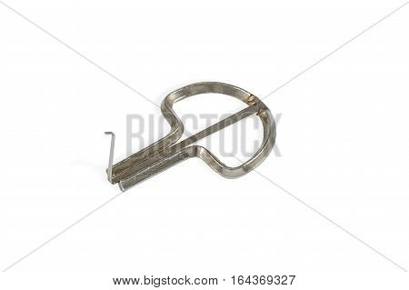 Gray lying folk vargan isolated on white