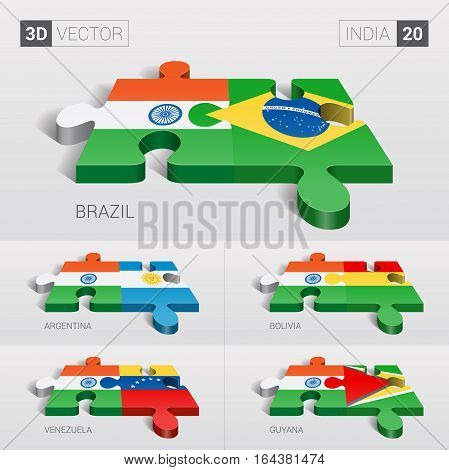 India puzzle part joint with Brazil, Argentina, Bolivia, Venezuela, Guyana.