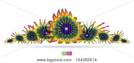 Composition of yellow flowers on a white background. EPS 10