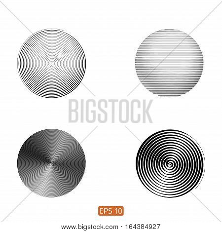 Set Of Abstract Spiral Element. Swirling, Twirling Shape. Vector. No Gradient