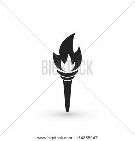 Torch icon, vector isolated black simple illustration.