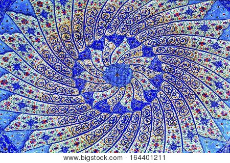 Ancient Arab Islamic Designs Blue Pottery Madaba Jordan