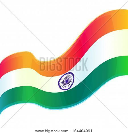 Republic Day in India, 26 January. design element, background with Indian national flag, isolated on white