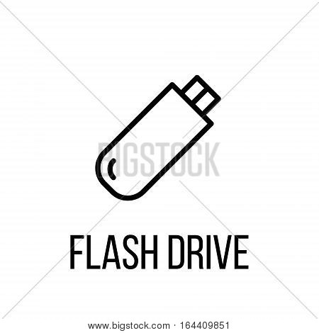 Flash drive icon or logo in modern line style. High quality black outline pictogram for web site design and mobile apps. Vector illustration on a white background.