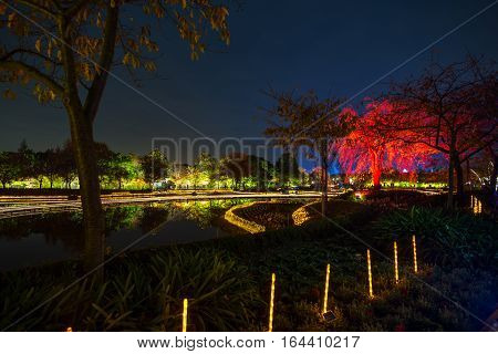 Nabana no sato winter illumination in Mie NagoyaJapan. It is one of Japan's largest illumination parks.