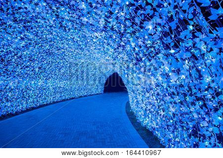 Nabana no sato winter illumination in Mie NagoyaJapan. It is one of Japan's largest illumination parks.