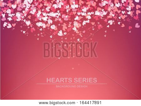 Vector illustration heart in red background design