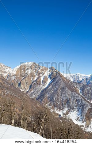mountains in the snow in Gabala Azerbaijan