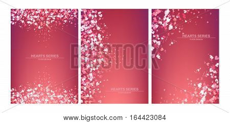 Vector illustration heart background or flyer design set